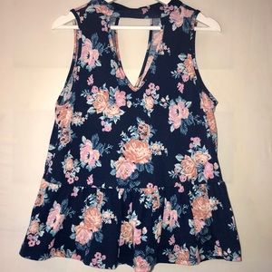 Floral v-neck tank
